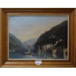 19th Century English School, oil on canvas, view of Villa Taverna, Torno, Lake Como, Italy,