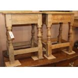 A pair of bleached oak joint stools W.45cm