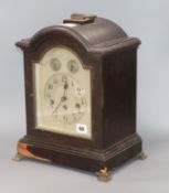 A 1920's mahogany mantel clock height 36cm