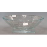 A signed glass bowl length 46.5cm