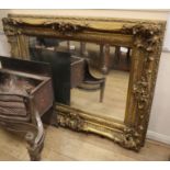 A Victorian style gilt framed mirror L.126cm