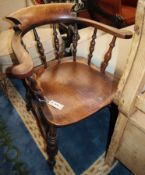 A Victorian smoker's bow chair