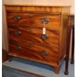 A small Georgian mahogany three-drawer chest W.77cm