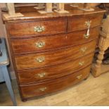 A Regency mahogany six drawer bowfront chest W.113cm