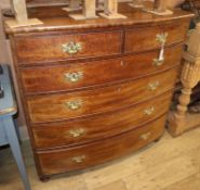 A Regency mahogany six drawer bowfront chest W.113cm