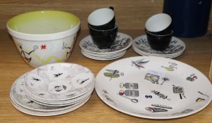 A group of 1950's ceramics including Meakin Parisienne