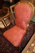 A Victorian spoon back nursing chair