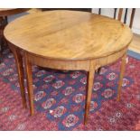 A George III mahogany D-end two-section dining table (one additional leaf) 114cm