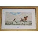 J. Maurice Hosking, watercolour, Fishing boats off Ramsgate, signed, 20 x 40cm