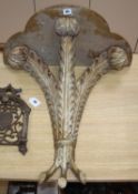 A carved Prince of Wales wall table H.57cm