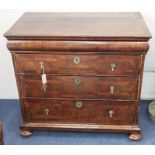 An 18th century walnut chest W.94cm