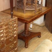 A William IV mahogany leather top centre table W.89cm