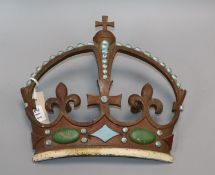 A painted cast iron Crown gate mount