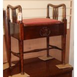 An Edwardian mahogany box seat piano stool