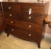 A Victorian mahogany chest of six drawers W.106cm