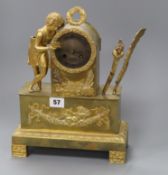 A French gilt metal mantel timepiece height 32cm