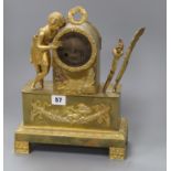 A French gilt metal mantel timepiece height 32cm