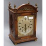 An American oak bracket clock, with Westminster chimes height 45.5cm