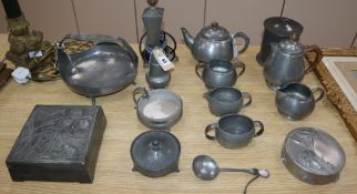 A collection of Liberty's Tudric and other pewter