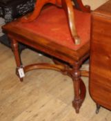 A Regency-style square mahogany low occasional table, with leather inset top W.63cm