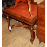 A Regency-style square mahogany low occasional table, with leather inset top W.63cm