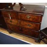 A George II walnut four drawer chest W.99cm