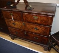 A George II walnut four drawer chest W.99cm