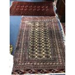 A Bokhara rug and one other rug Largest 182 x 128cm