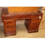 A Victorian mahogany pedestal desk W.120cm