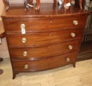 A Regency mahogany bowfront chest of drawers W.104cm