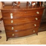 A Regency mahogany bowfront chest of drawers W.104cm