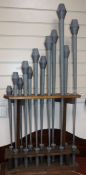 A set of church organ pipes in stand H.119cm