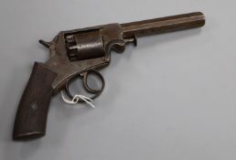 A late 19th century Adams style double action percussion cap revolver