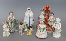 A group of Staffordshire / Worcester and mixed Continental figures