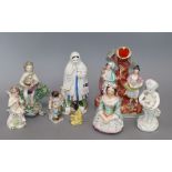 A group of Staffordshire / Worcester and mixed Continental figures