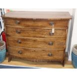 A Regency mahogany chest fitted four graduated long drawers W.116cm