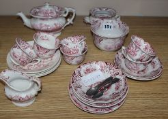 A Staffordshire Pearlware pink child's dinner service