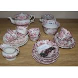 A Staffordshire Pearlware pink child's dinner service