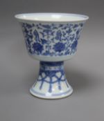 A late 19th century Chinese stem cup height 10cm