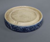 A 19th century Chinese ink stand with Xuande mark diameter 12cm