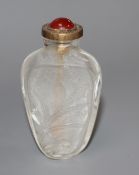 A Chinese rock crystal snuff bottle