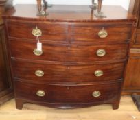 A Regency mahogany bowfront chest W.108cm