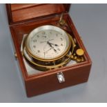 A ship's chronometer, Thomas Mercer, St Albans, in mahogany case