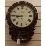 A Victorian carved mahogany wall clock by Foord, Hastings H.55cm