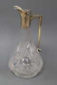 An Edwardian silver mounted cut glass claret jug, by John Grinsell & Sons, London, 1905, height