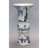 A large Chinese blue and white beaker vase height 49cm