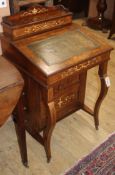A late Victorian inlaid Davenport W.56cm