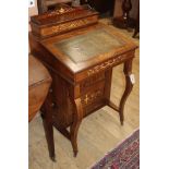 A late Victorian inlaid Davenport W.56cm