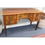 A George III mahogany concave-fronted sideboard fitted four short drawers W132cm