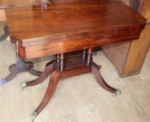 A George IV mahogany card table W.89cm